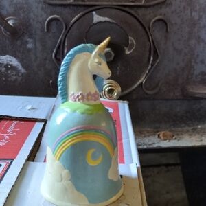 Unicorn Ceramic Bell with Rainbow Design
